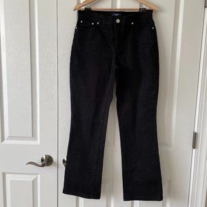 Chaps Ladies  Black Denim Straight Leg Jeans Size 8P